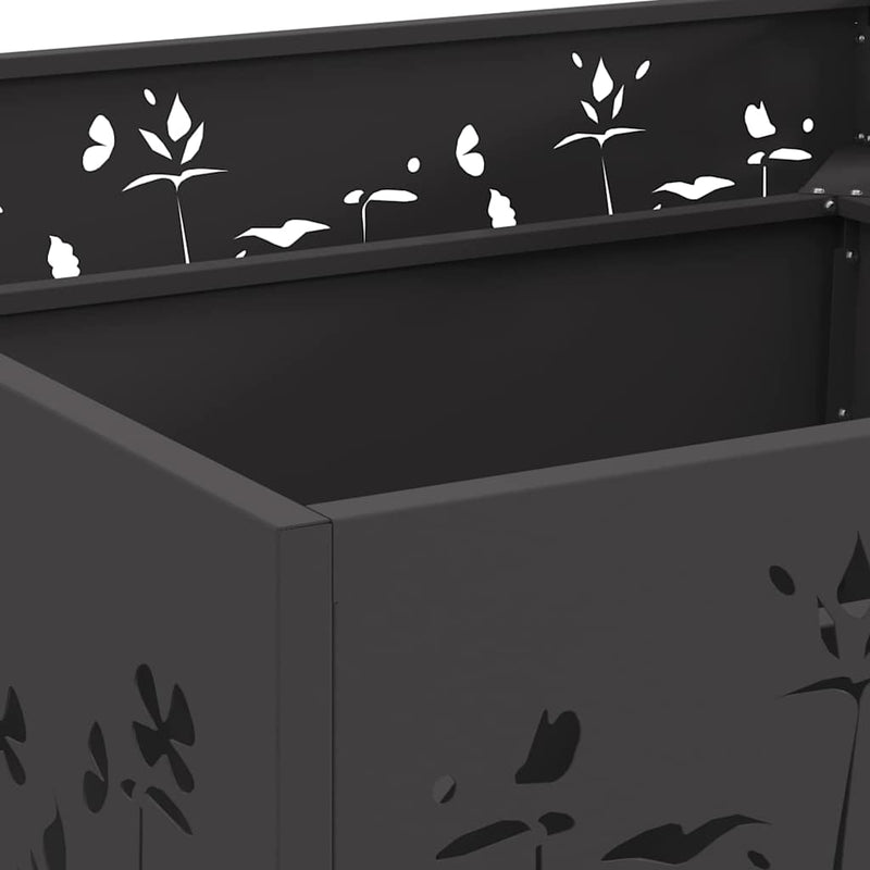 vidaXL Tűzrakó Fekete 80 x 80 x 30 cm Acél