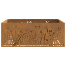 vidaXL Tűzrakó Barna 80 x 80 x 30 cm időjárásálló acél