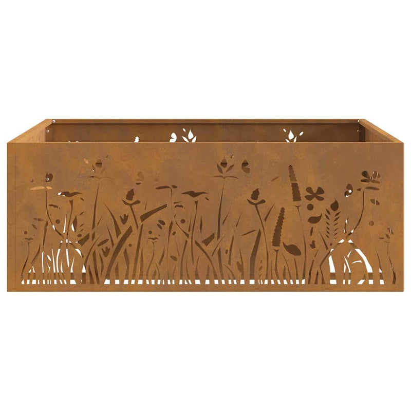 vidaXL Tűzrakó Barna 80 x 80 x 30 cm időjárásálló acél