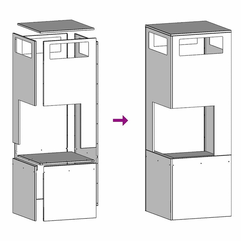vidaXL Tűzrakó Fekete 35 x 35 x 100 cm Acél