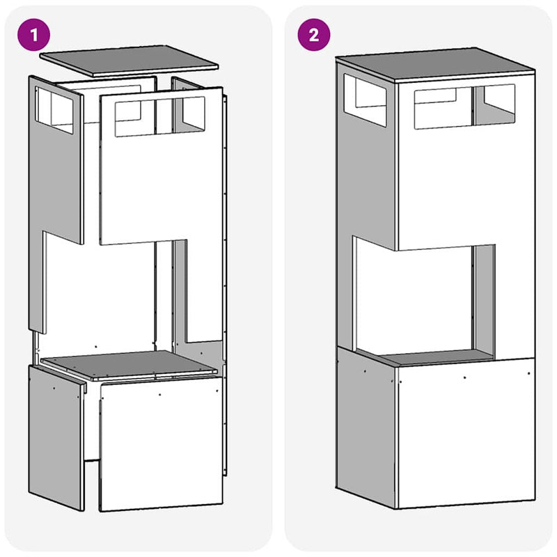 vidaXL Tűzrakó Barna 35 x 35 x 100 cm Acél