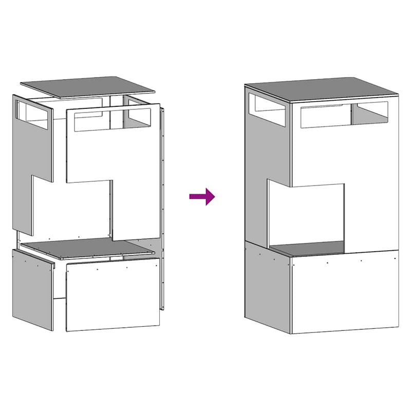 vidaXL Tűzrakó Fekete 50 x 50 x 100 cm Acél