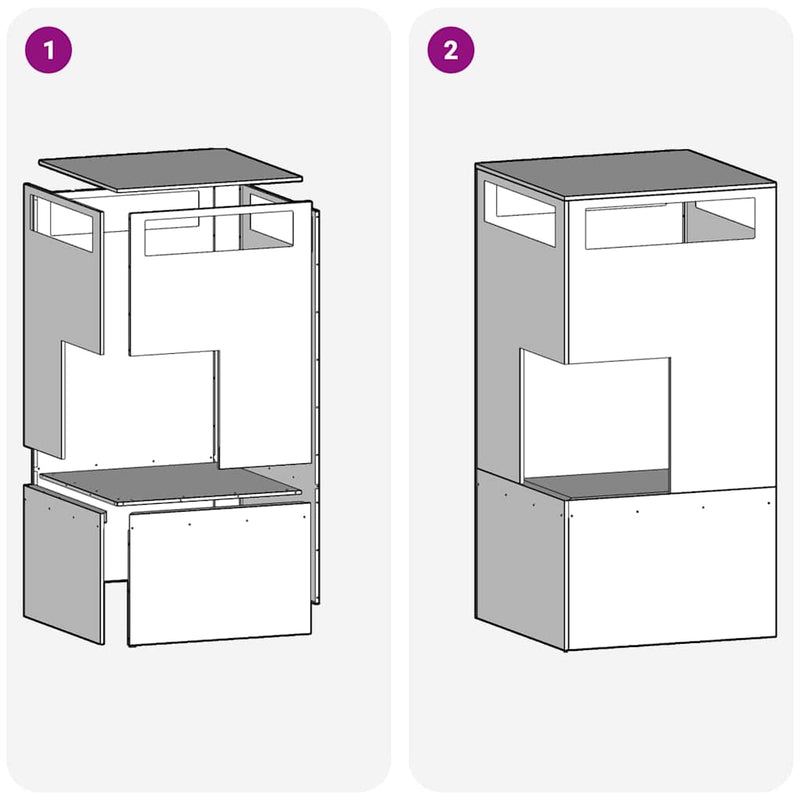 vidaXL Tűzrakó Barna 50 x 50 x 100 cm Acél