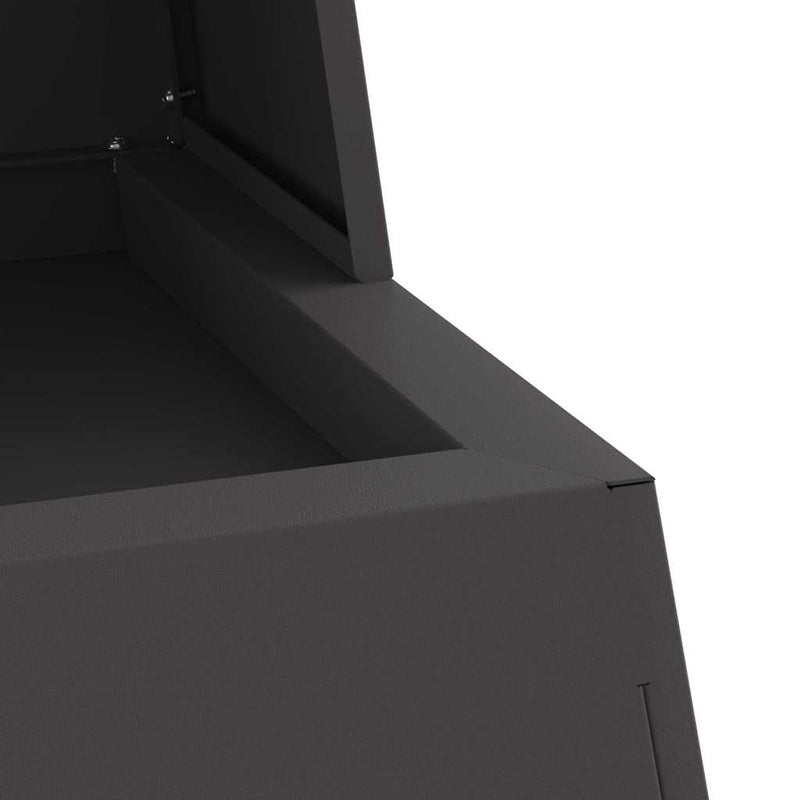 vidaXL Tűzrakó Fekete 60 x 35 x 100 cm Acél