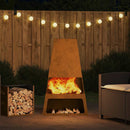 vidaXL Tűzrakó Barna 60 x 35 x 100 cm Acél