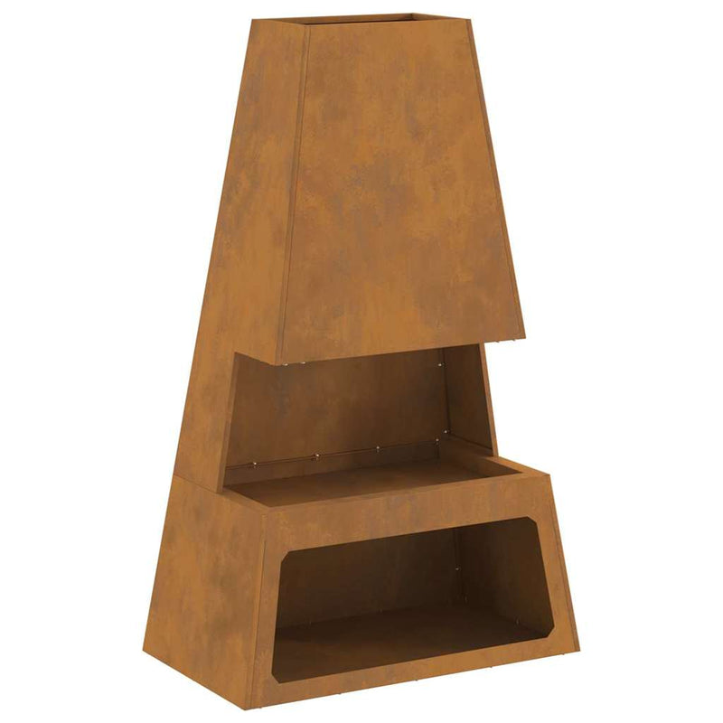 vidaXL Tűzrakó Barna 60 x 35 x 100 cm Acél