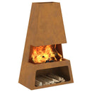 vidaXL Tűzrakó Barna 60 x 35 x 100 cm Acél