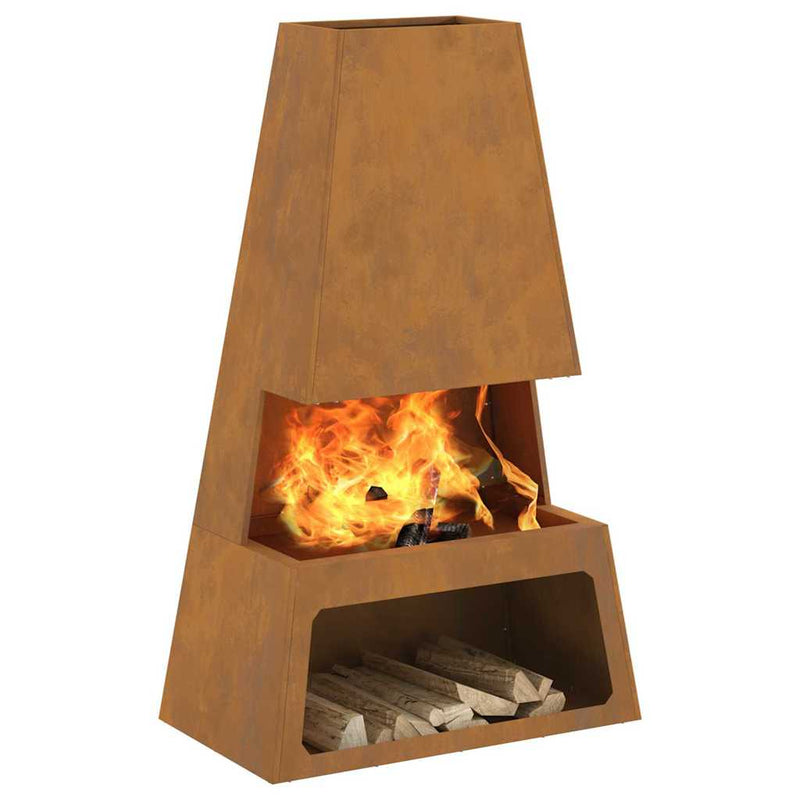 vidaXL Tűzrakó Barna 60 x 35 x 100 cm Acél