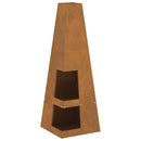 vidaXL Tűzrakó Barna 35 x 35 x 100 cm Acél