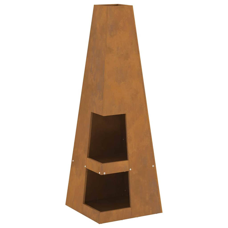 vidaXL Tűzrakó Barna 35 x 35 x 100 cm Acél