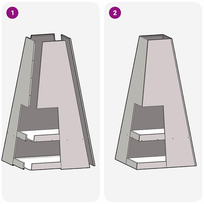 vidaXL Tűzrakó Fekete 50 x 50 x 100 cm Acél
