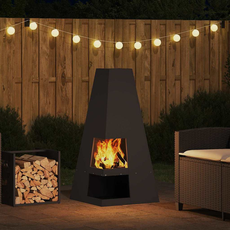 vidaXL Tűzrakó Fekete 50 x 50 x 100 cm Acél