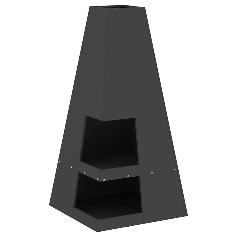 vidaXL Tűzrakó Fekete 50 x 50 x 100 cm Acél