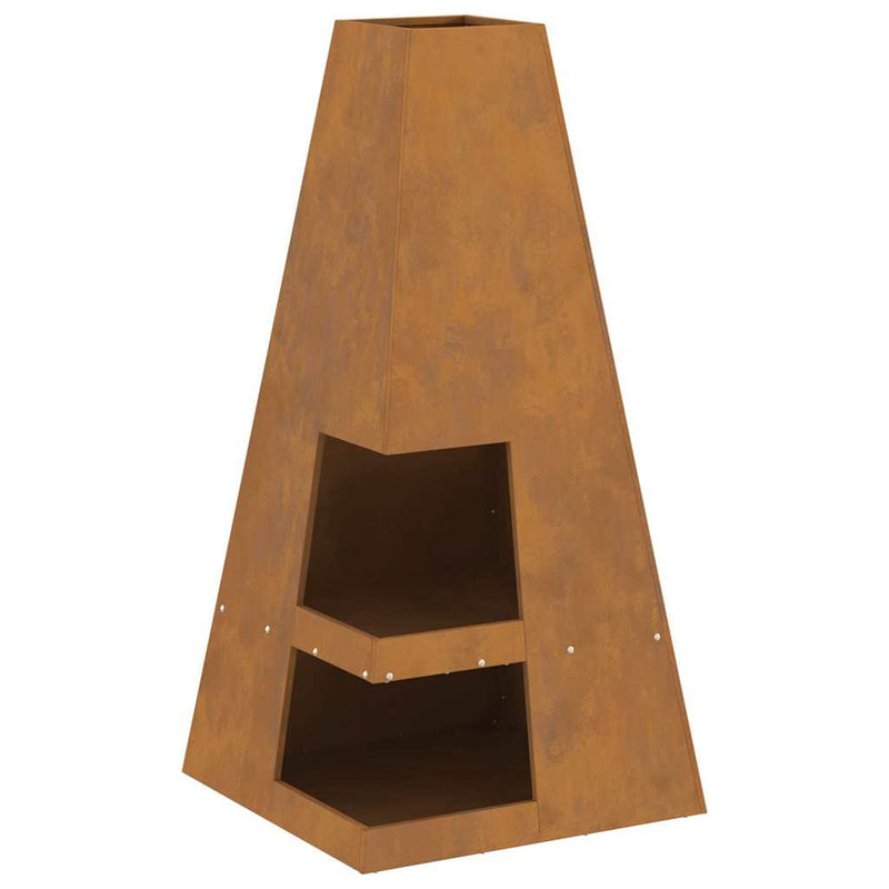 vidaXL Tűzrakó Barna 50 x 50 x 100 cm Acél