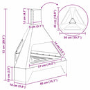 vidaXL Tűzrakó Fekete 50 x 43 x 52 cm Acél