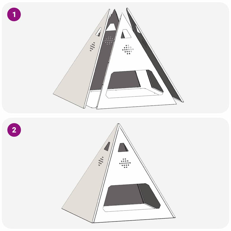 vidaXL Tűzrakó Fekete 50 x 50 x 51 cm Acél