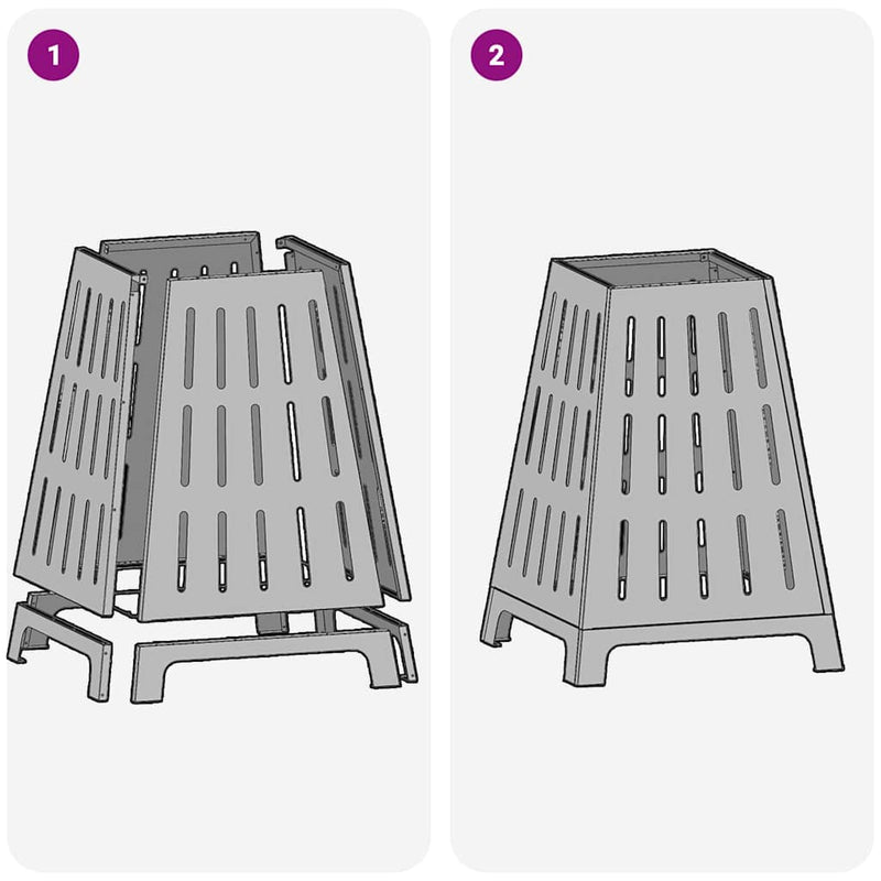 vidaXL Tűzrakó Fekete 50 x 50 x 70 cm Hidegen hengerelt acél