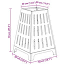 vidaXL Tűzrakó Fekete 50 x 50 x 70 cm Hidegen hengerelt acél