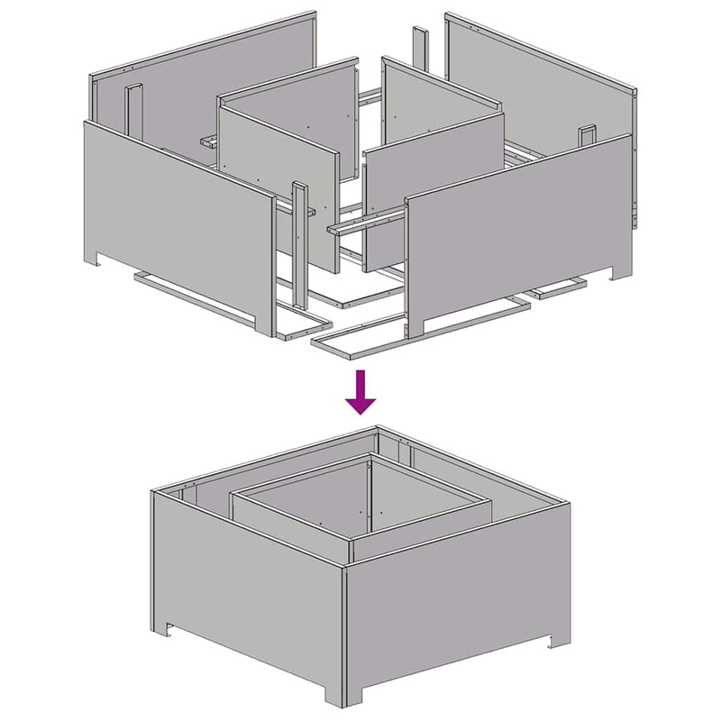 vidaXL Tűzrakó Barna 80 x 80 x 40 cm időjárásálló acél