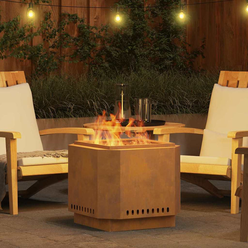 vidaXL Füstmentes Tűzhely Barna 58 x 58 x 51 cm Acél