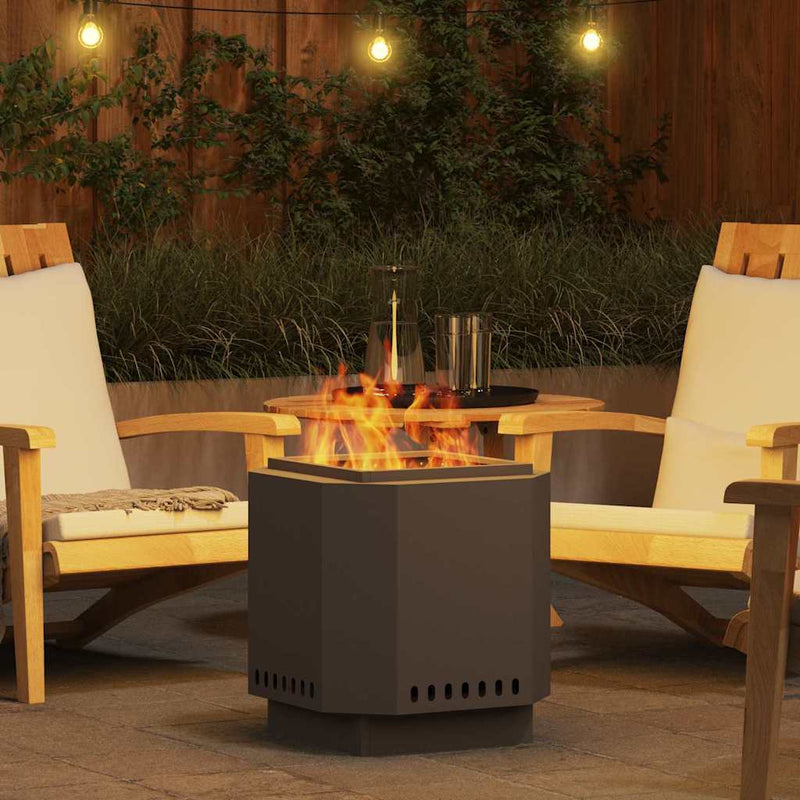 vidaXL Füstmentes Tűzhely Fekete 48 x 48 x 51 cm Acél