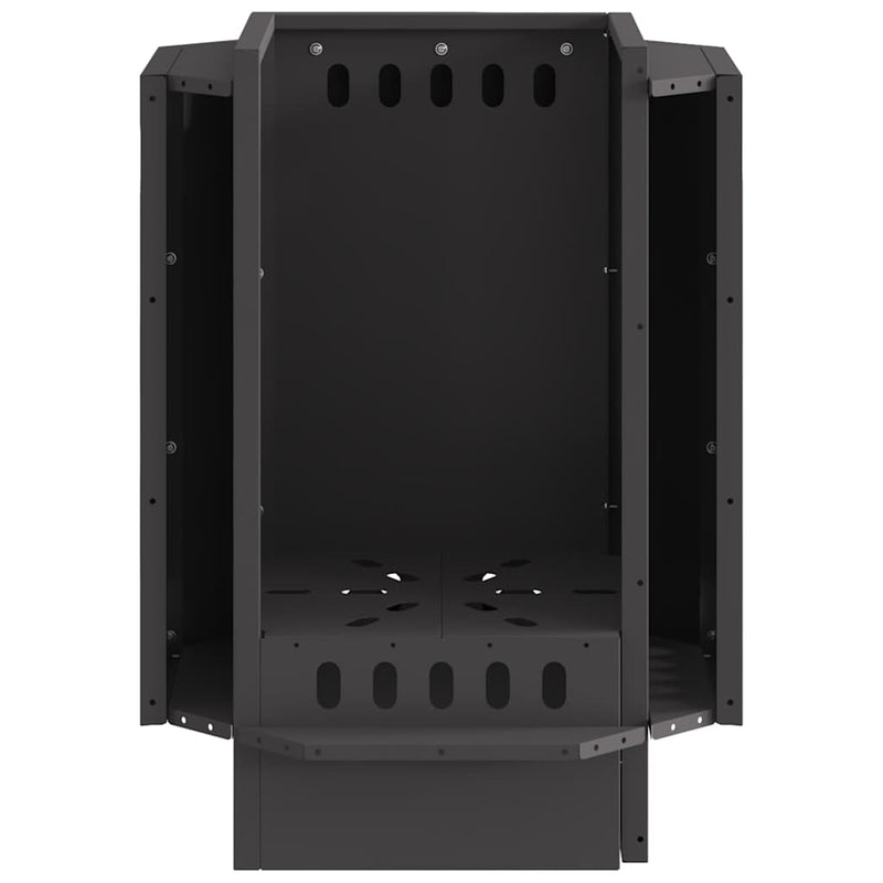 vidaXL Füstmentes Tűzhely Fekete 38 x 38 x 51 cm Acél