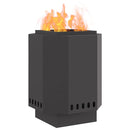 vidaXL Füstmentes Tűzhely Fekete 38 x 38 x 51 cm Acél