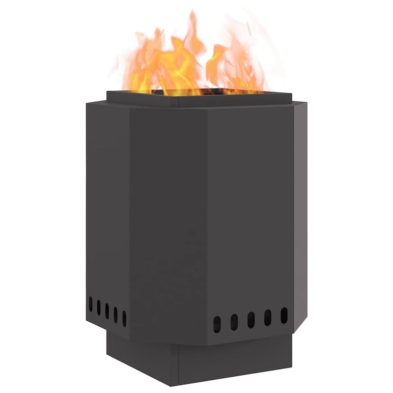 vidaXL Füstmentes Tűzhely Fekete 38 x 38 x 51 cm Acél