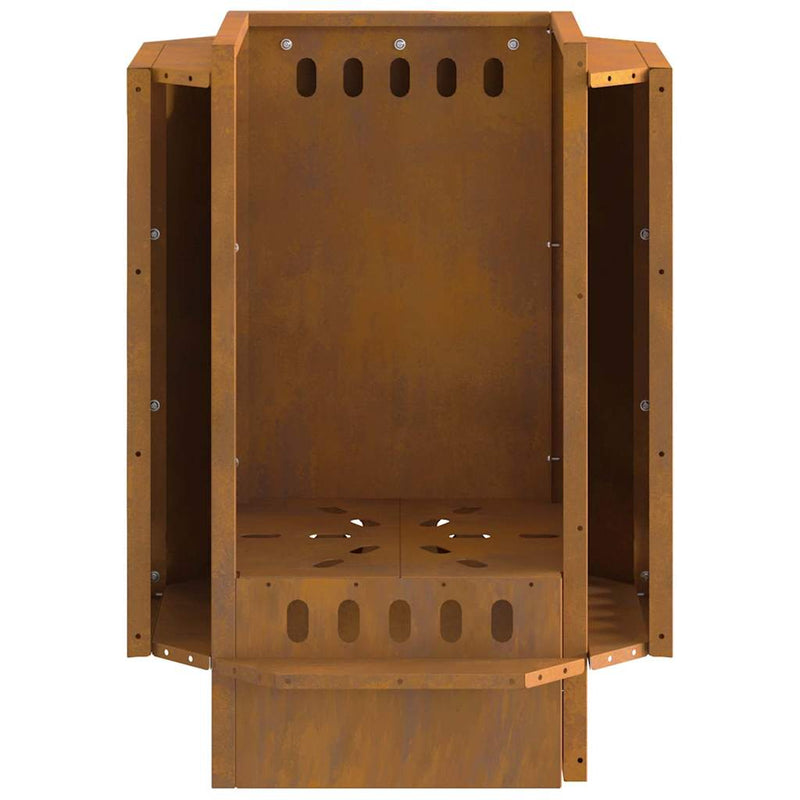 vidaXL Füstmentes Tűzhely Barna 38 x 38 x 51 cm Acél