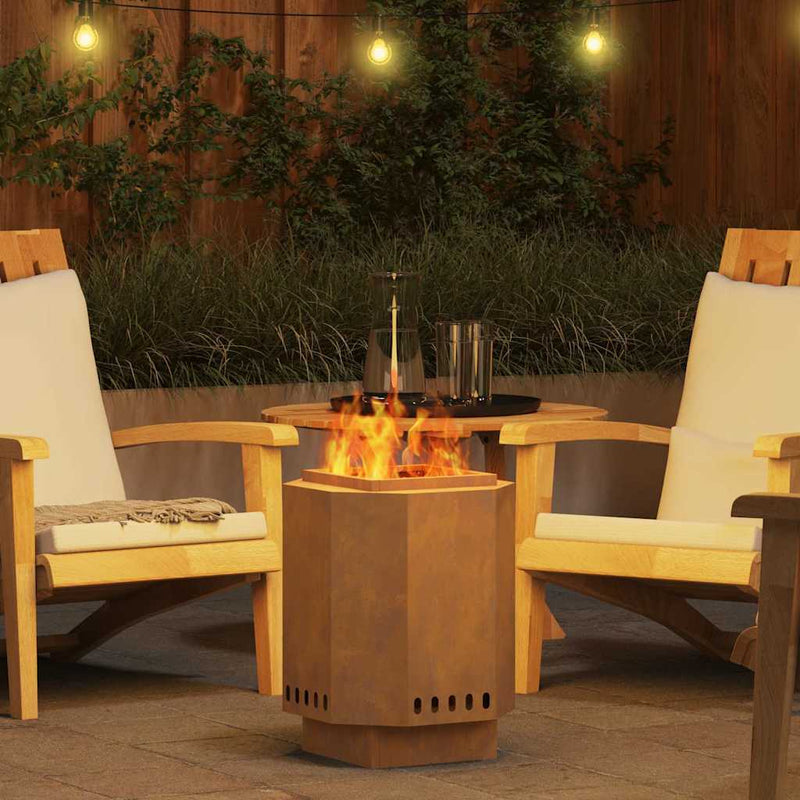 vidaXL Füstmentes Tűzhely Barna 38 x 38 x 51 cm Acél