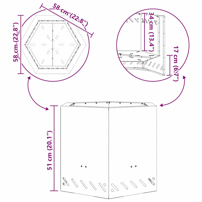 vidaXL Füstmentes Tűzhely Fekete 58 x 58 x 51 cm Acél