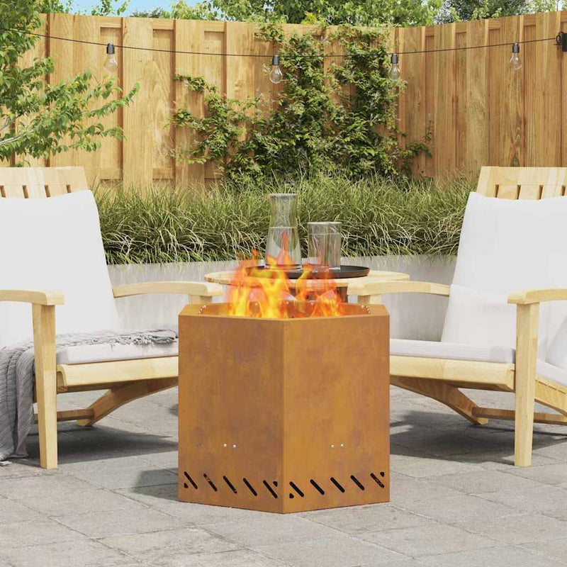 vidaXL Füstmentes Tűzhely Barna 58 x 58 x 51 cm Acél