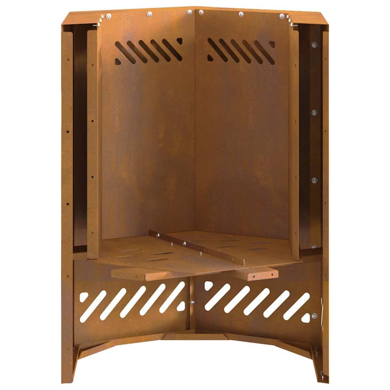 vidaXL Füstmentes Tűzhely Barna 38 x 38 x 51 cm Acél