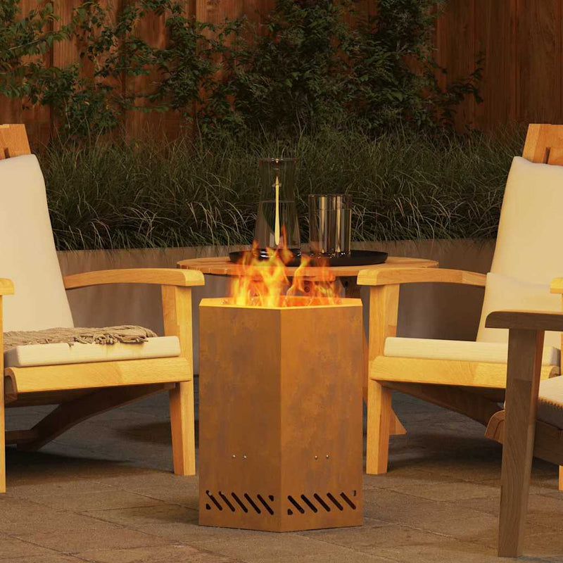 vidaXL Füstmentes Tűzhely Barna 38 x 38 x 51 cm Acél