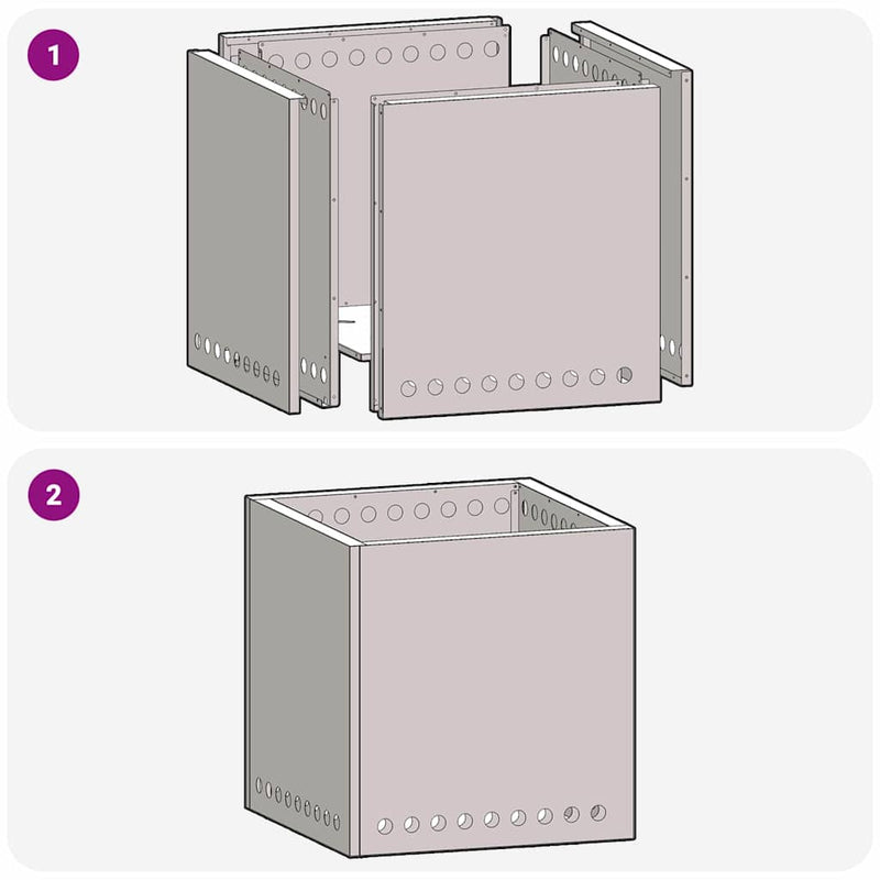 vidaXL Füstmentes Tűzhely Fekete 48 x 48 x 50 cm Acél