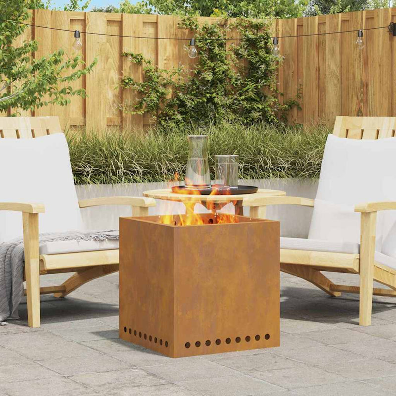 vidaXL Füstmentes Tűzhely Barna 48 x 48 x 50 cm Acél