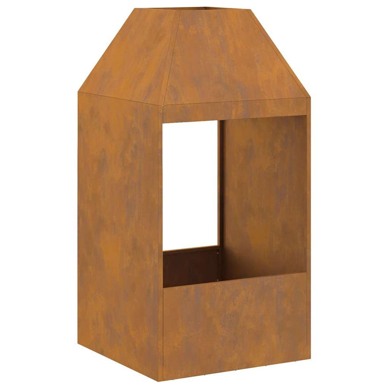 vidaXL Tűzrakó Barna 50 x 50 x 100 cm Acél