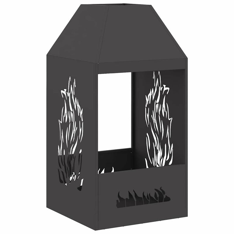 vidaXL Tűzrakó Fekete 50 x 50 x 100 cm Acél
