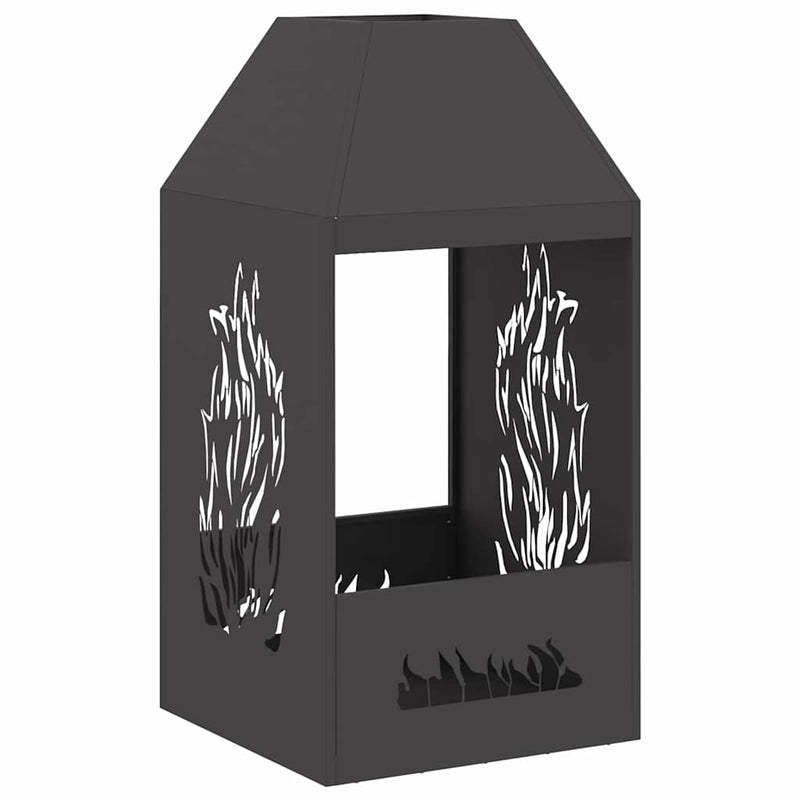 vidaXL Tűzrakó Fekete 50 x 50 x 100 cm Acél