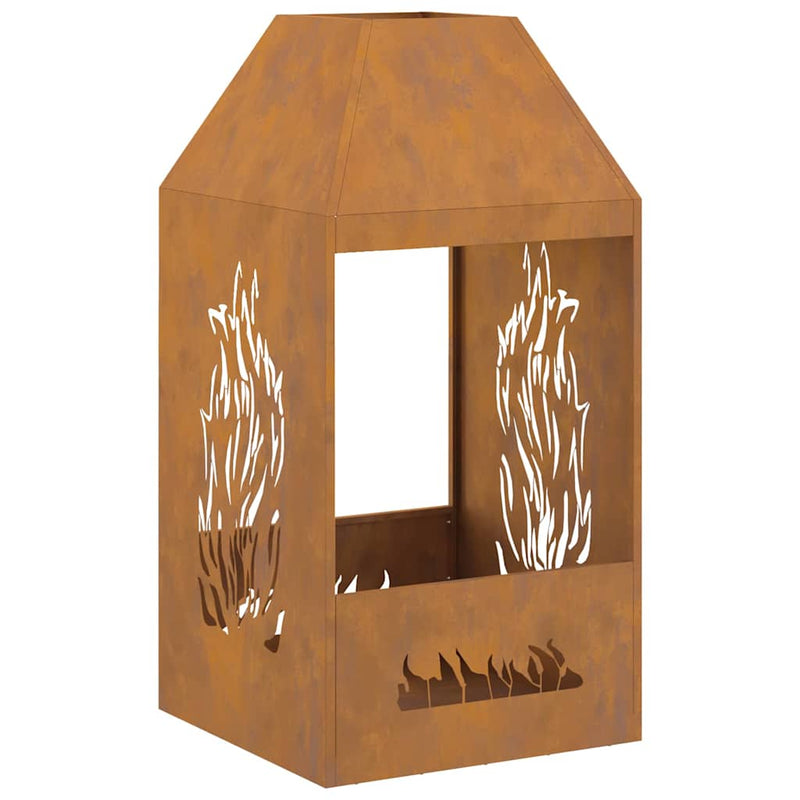 vidaXL Tűzrakó Barna 50 x 50 x 100 cm Acél