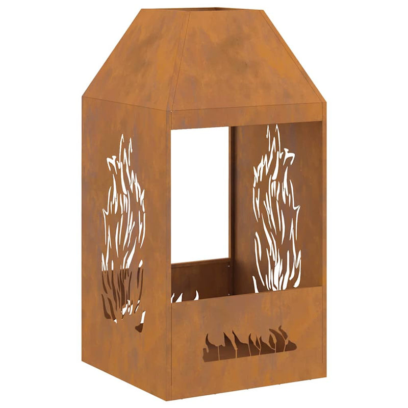 vidaXL Tűzrakó Barna 50 x 50 x 100 cm Acél