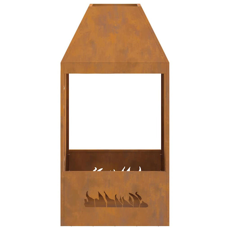 vidaXL Tűzrakó Barna 50 x 50 x 100 cm Acél