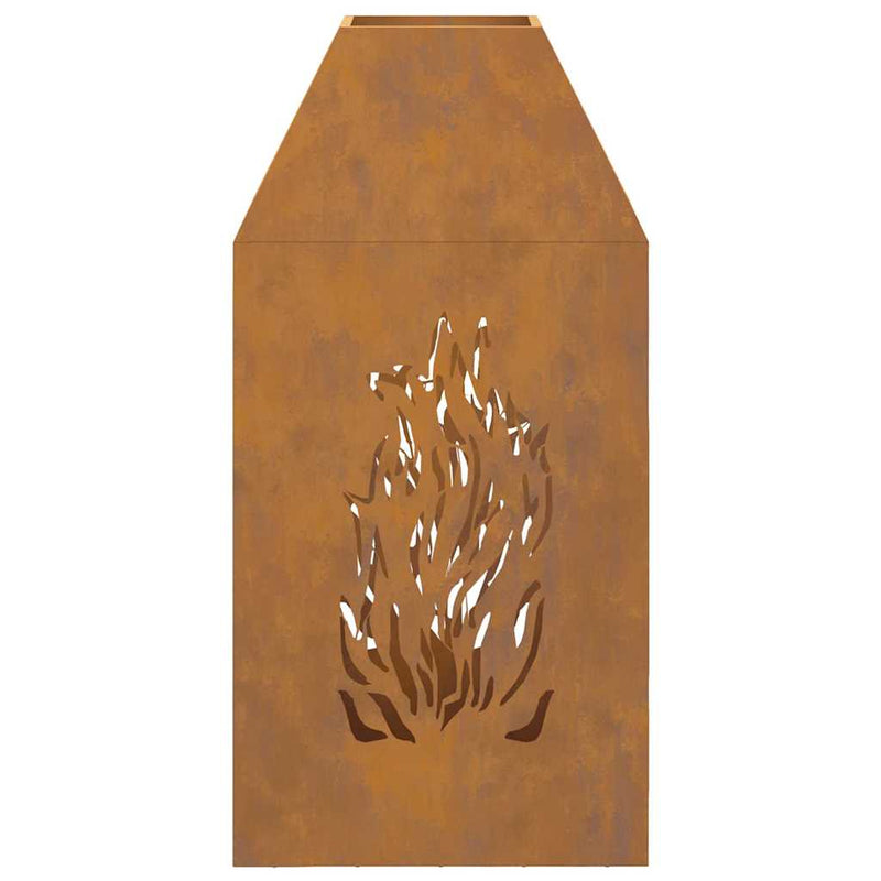 vidaXL Tűzrakó Barna 50 x 50 x 100 cm Acél