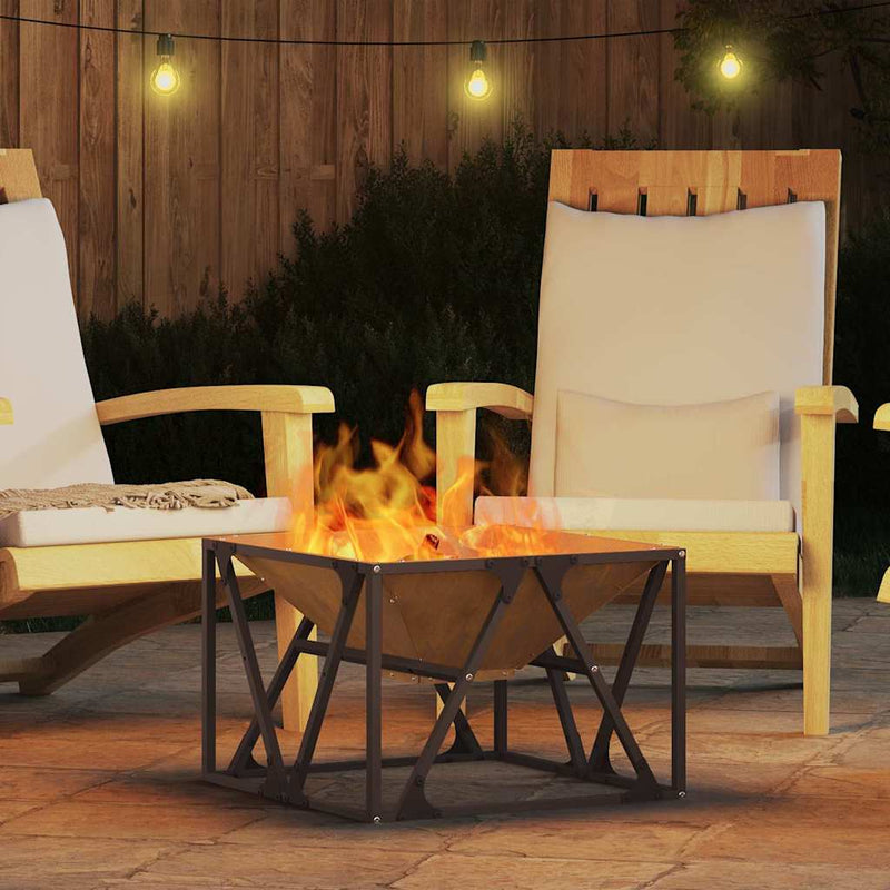 vidaXL Tűzrakó Barna 50 x 50 x 35 cm Acél