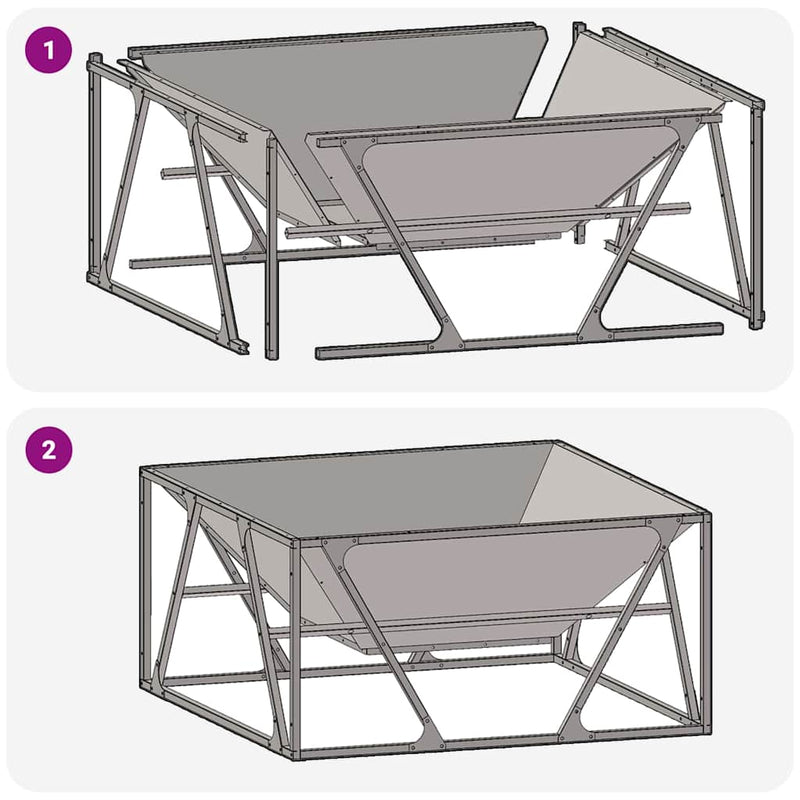 vidaXL Tűzrakó Fekete 80 x 80 x 40 cm Acél