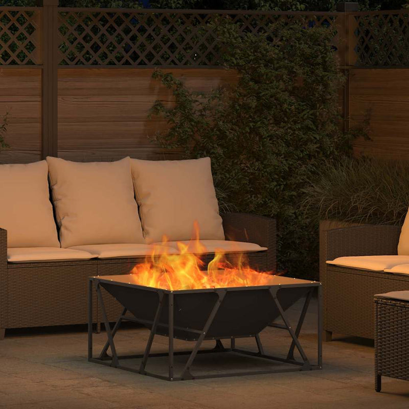 vidaXL Tűzrakó Fekete 80 x 80 x 40 cm Acél