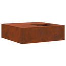 vidaXL Tűzrakó Barna 100 x 100 x 30 cm Időjárásálló acél