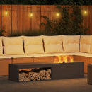 vidaXL Tűzrakó Fekete 160 x 45 x 35 cm Acél