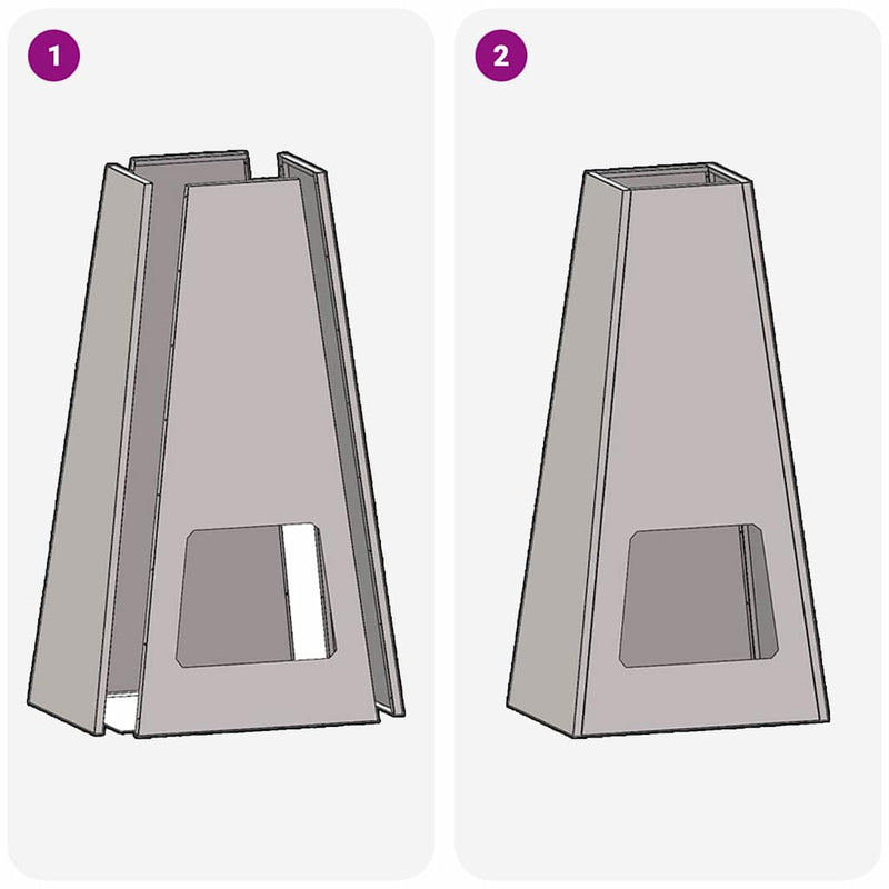 vidaXL Tűzrakó Fekete 50 x 35 x 100 cm Acél