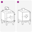 vidaXL Kézi Tűzhely Fekete 35 x 50 x 60 cm Hidegen hengerelt acél